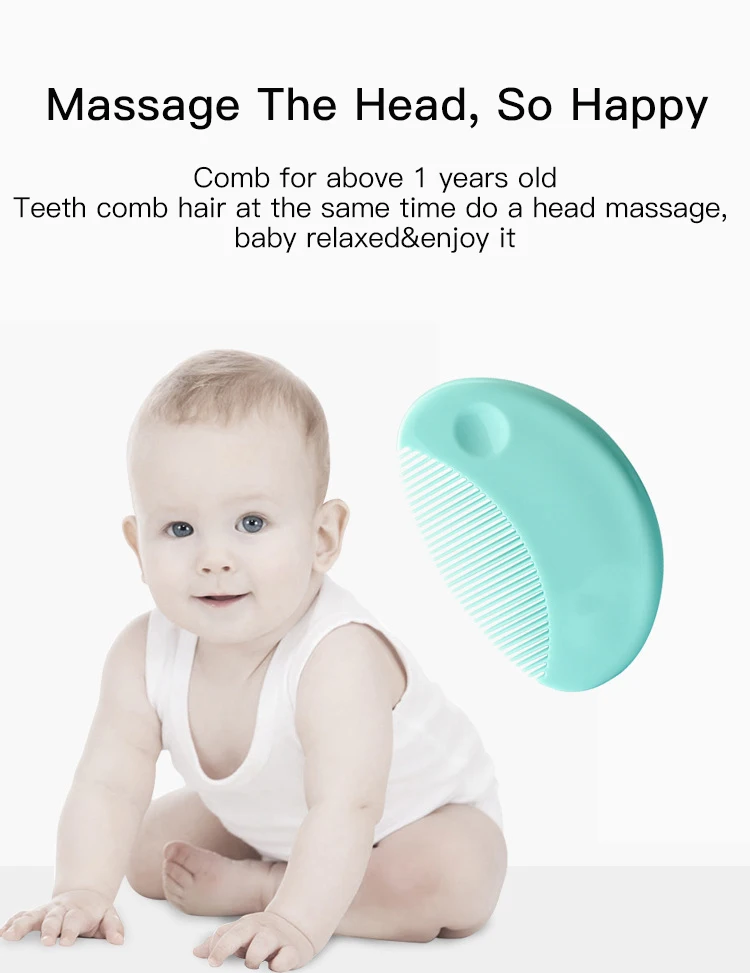 Cute 2 in 1 Eco-friendly Infant Care Baby Comb Brush Set Soft Bristles Hair Brush Round Shape Cute 2 in 1 Eco-friendly Infant Care Baby Comb Brush Set Soft Bristles Hair Brush Round Shape